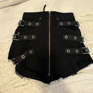 Carmar black denim mini skirt